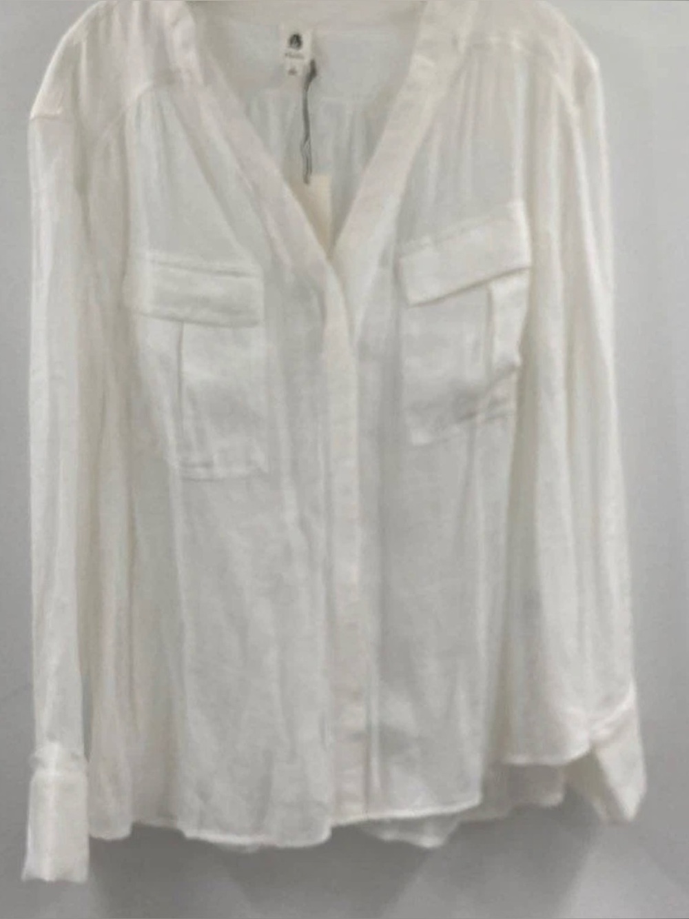 NWT FlAWLESS White Shirt Utility Semi Sheer Top Single Snap Fly away